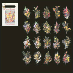 40pcs Vintage Plants & Flowers Stickers for DIY Art Supplies