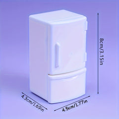 1:12 Scale Mini Fridge for Dollhouse - Realistic Kitchen Appliance