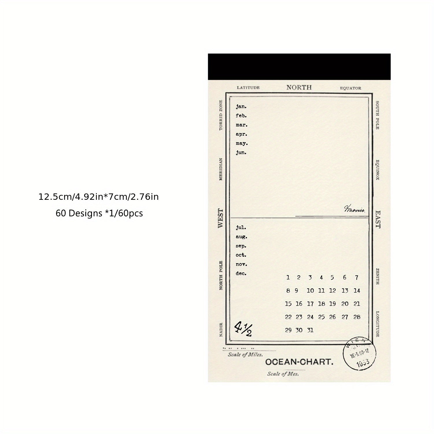 60 Sheets Memo Pad Hand Written Literary Series Decoration Material