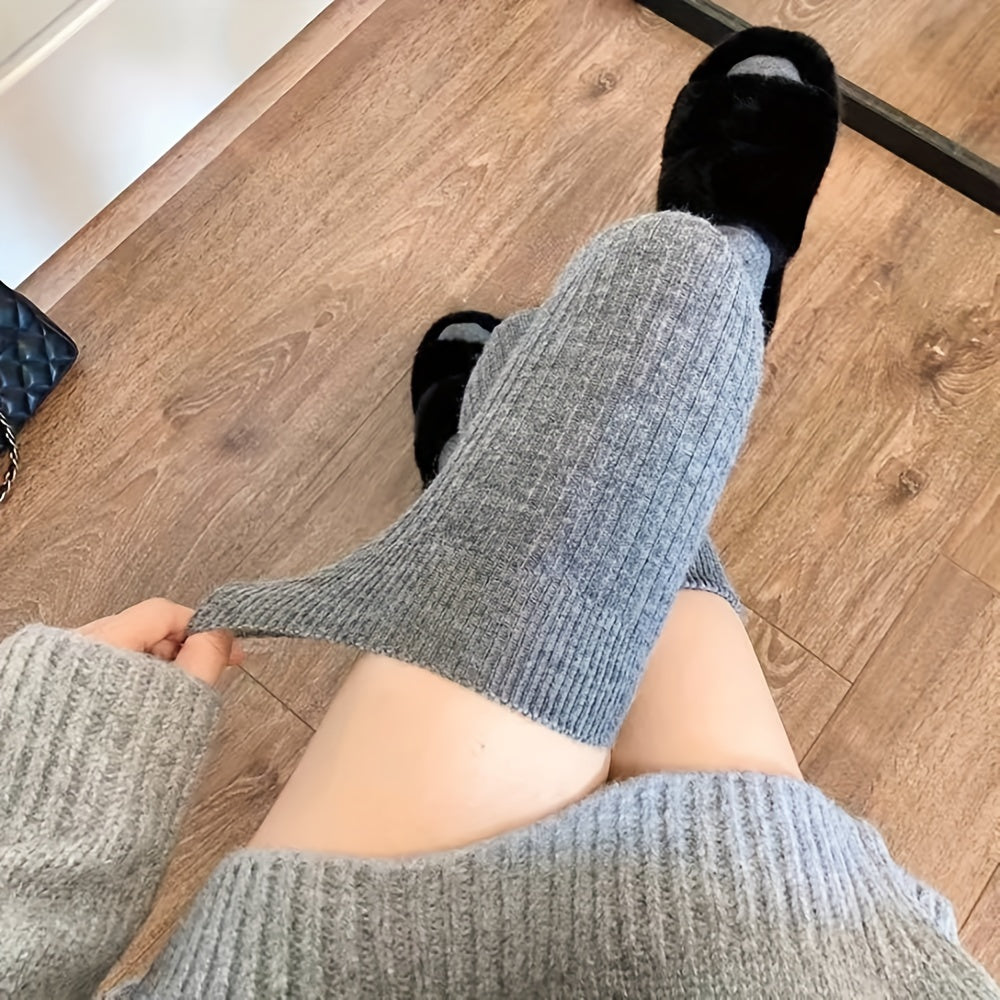 Ribbed Thigh High Socks Comfy Over The Knee Stockings