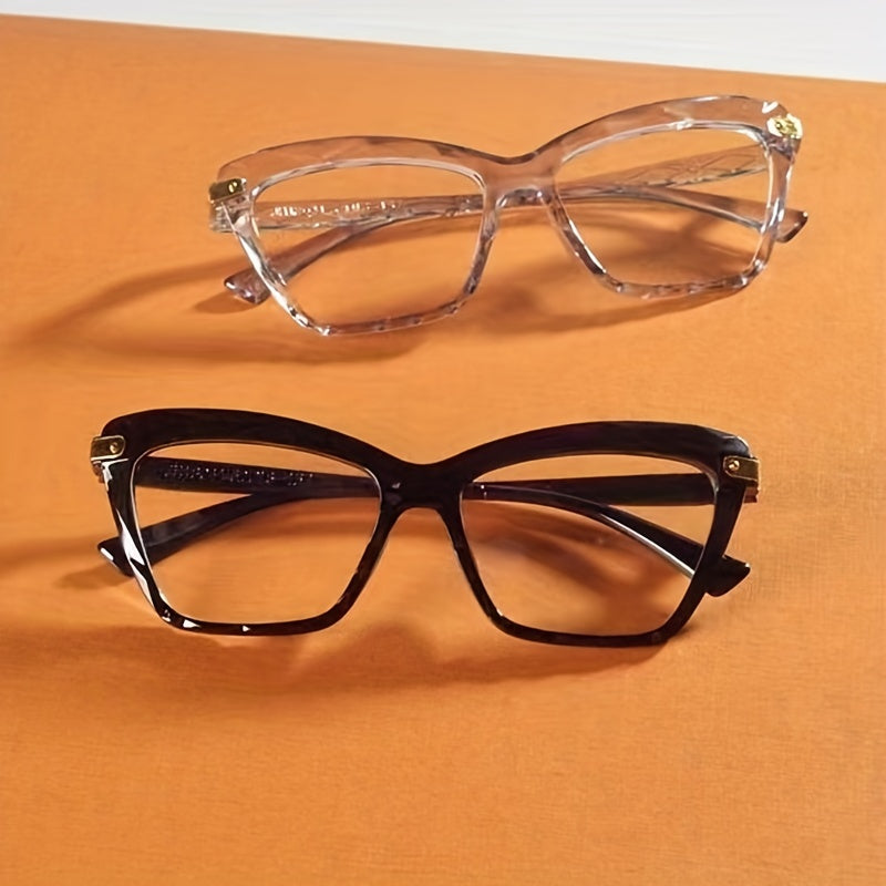 Clear Lens Eyeglasses Vintage Cat Eye Glasses Metal Hinge Eyewear