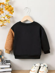 Bear Embroidered Sweatshirts Long Sleeve Pullover Top