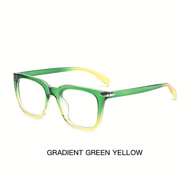 Square Anti Light Glasses Clear Lens for Women Men Teens
