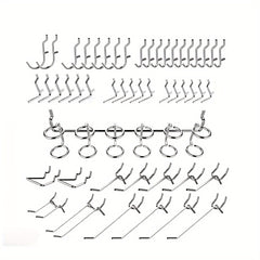50pcs Pegboard Hooks Assortment with Pegboard Rack for Organizing Tools