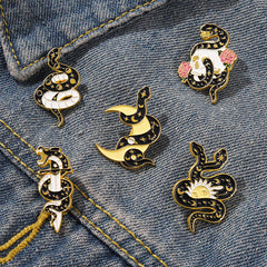 Gothic Snake Enamel Pins Horror Animal Lapel Pin