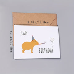 Funny Capy Birthday Party Greetings Card Husband Wife Gift