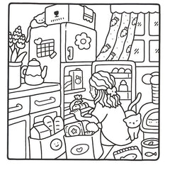 Girl Moments Coloring Book & Daily Relaxation Activity for Adults - Beige Paper