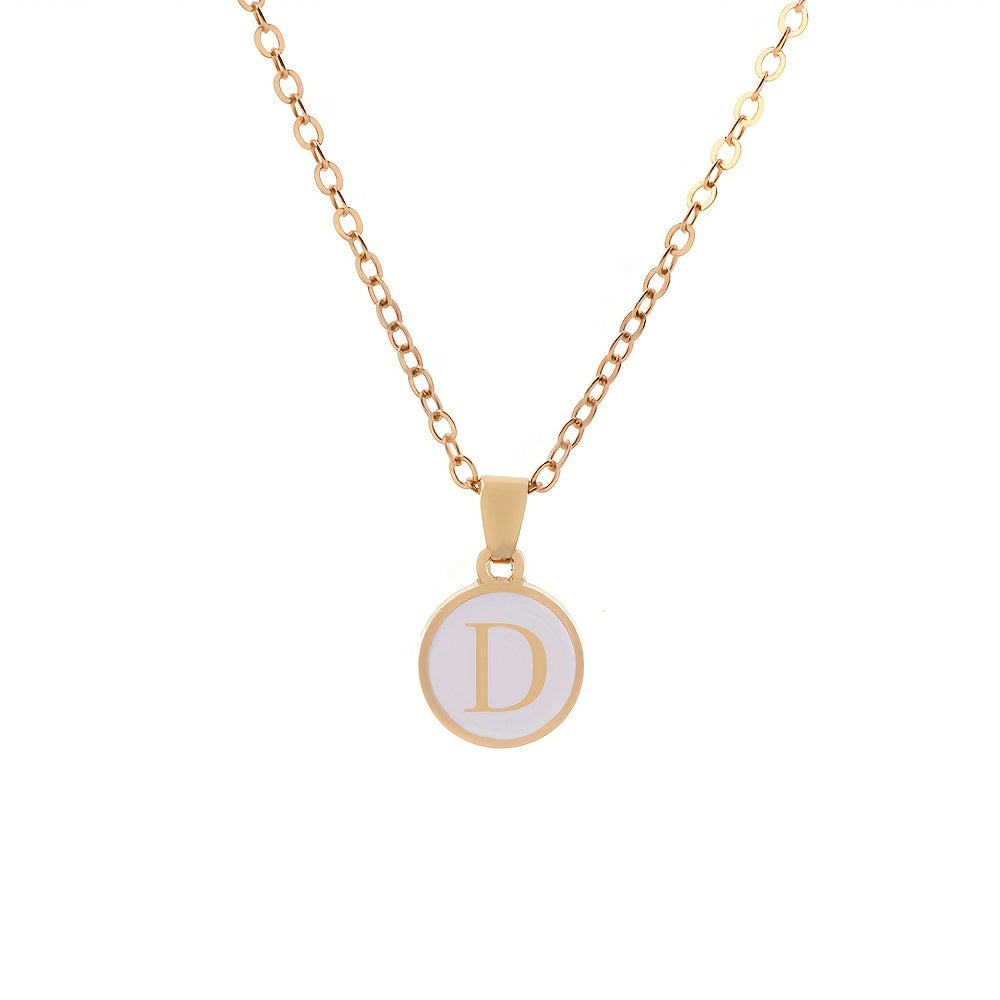 Golden Initial Letter Necklace Valentines Gift Men Jewelry