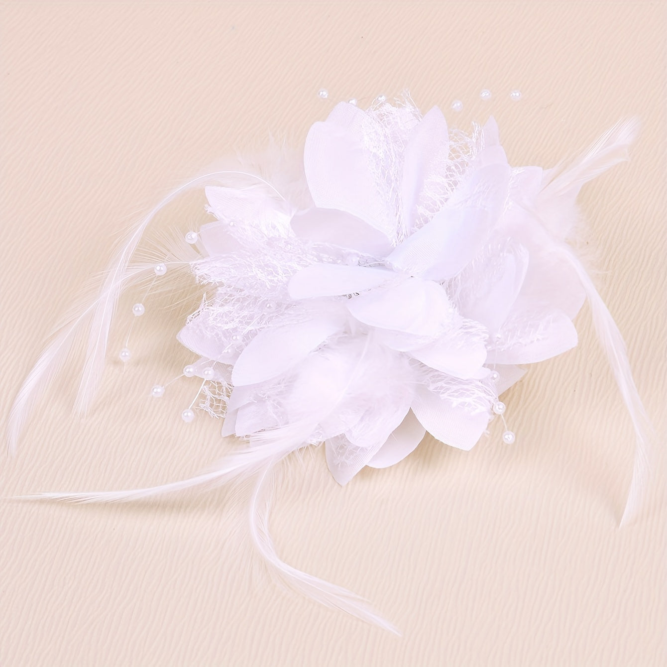 Mesh Flower Head Piece Faux Feather Head Piece Women's Hair Accessories
