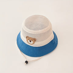 Kids' Cartoon Fisherman Hat Mesh Sun Basin Hat