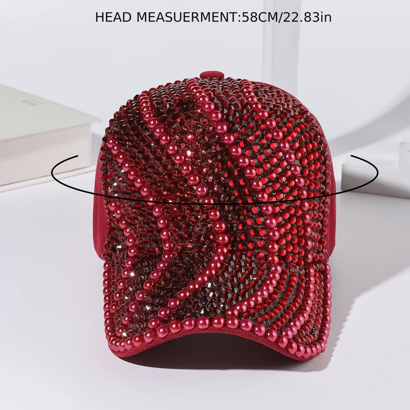 Pearl Rhinestone Bling Baseball Cap for Women Girls