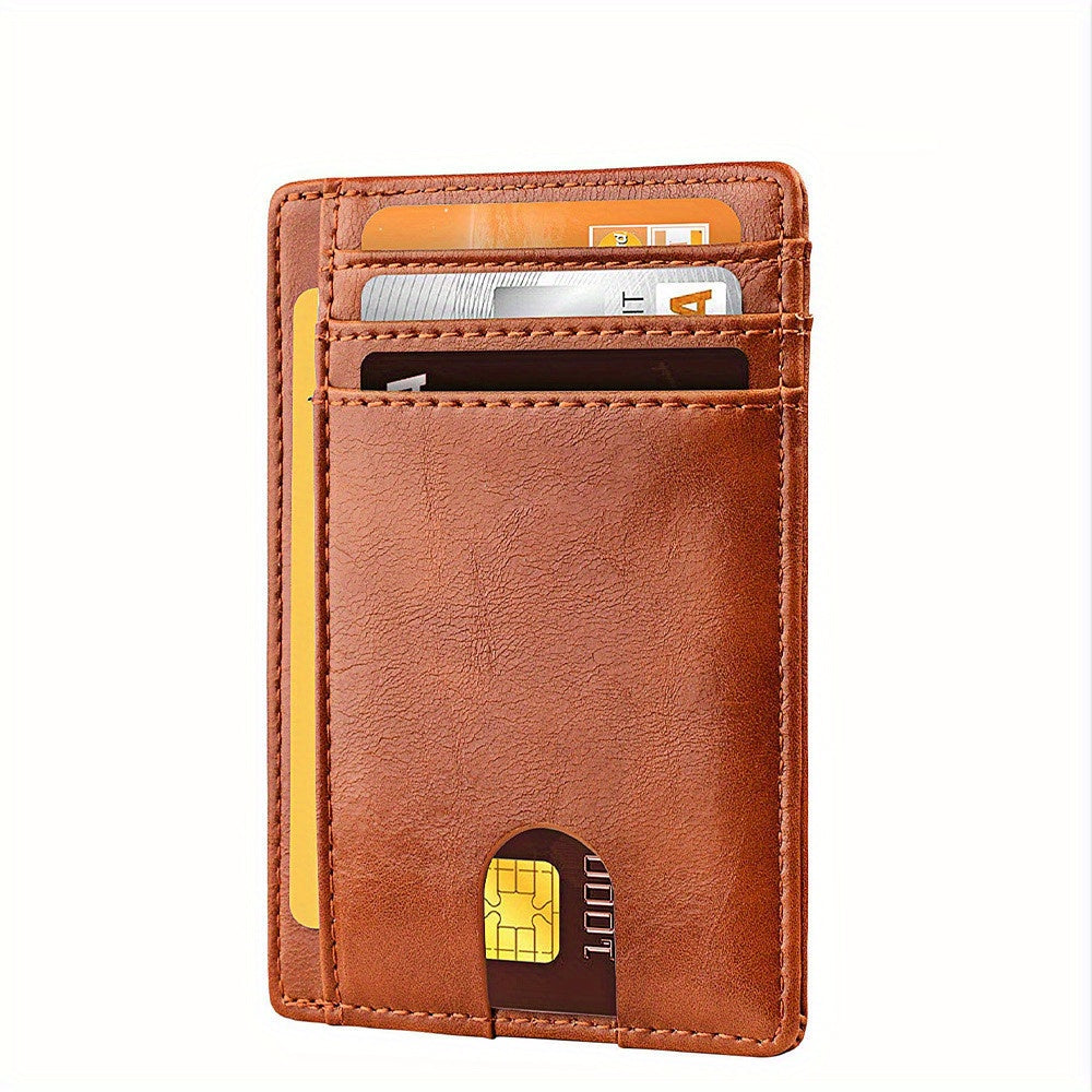 RFID Blocking Leather Wallet with Airtag Holder