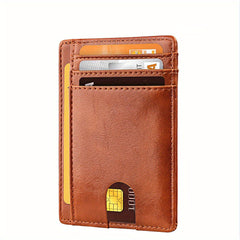 RFID Blocking Leather Wallet with Airtag Holder