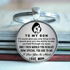 Men Women Keychain Necklace Retro Bag English Buckle Accessories