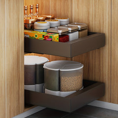 Pull Out Cabinet Organizer for Seasoning Dish and Bowl Storage