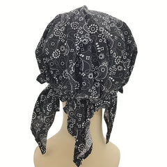 Geometric Paisley Print Turban Breathable Bandana Cotton Lightweight Hijab Hat