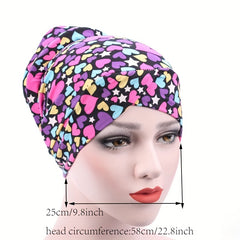 Leopard Flower Print Turban Hijab Cap Vintage Head Scarf Ramadan Head Wrap