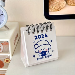 Cartoon Mini Desk Calendar - Student Self-discipline Punch Card Calendar