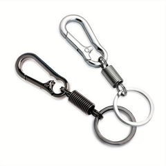 2pcs Spring Keychain Clip Metal Retractable Key Holder Hook for Bag