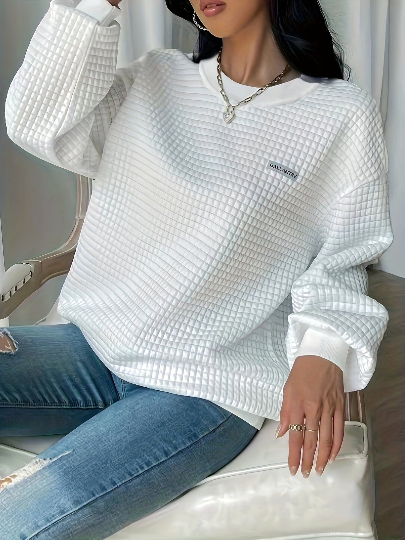 Casual Long Sleeve Crew Neck Sweatshirt for Women