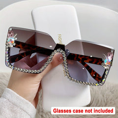 Rhinestone Rimless Gradient Sunglasses UV400