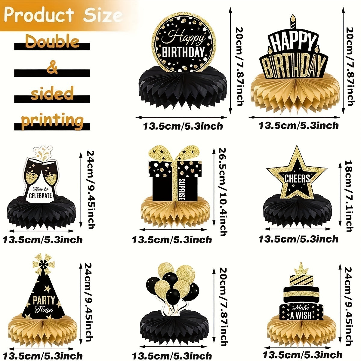 50th Golden Happy Birthday Theme Set - Party Decorations Kit