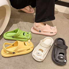 Women's Bear Clogs Slip On Beach Shoes Hollow Out Breathable Shoes