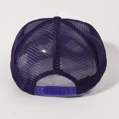 Sunflower Printed Trucker Hat Purple Mesh Baseball Cap Adjustable Dad Hats