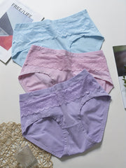 3 Pack Plus Size Lace High Waist Panties Set