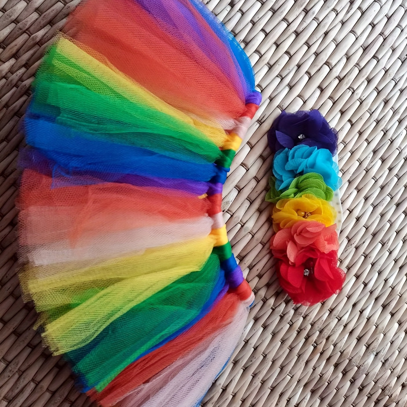 Newborn Baby Tutu Skirt Headband Set Infant Floral Hairband Dress
