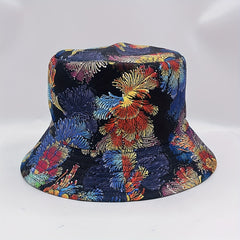 Coral Print Reversible Bucket Hat Cotton Basin Hat for Men Women
