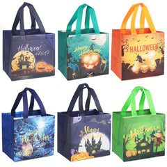 6pcs Halloween Bags Trick Or Treat Tote Gift Bags With Handles