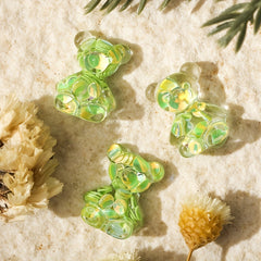 10pcs Aurora Bear Charms for Crafts DIY Resin Charms Accessories