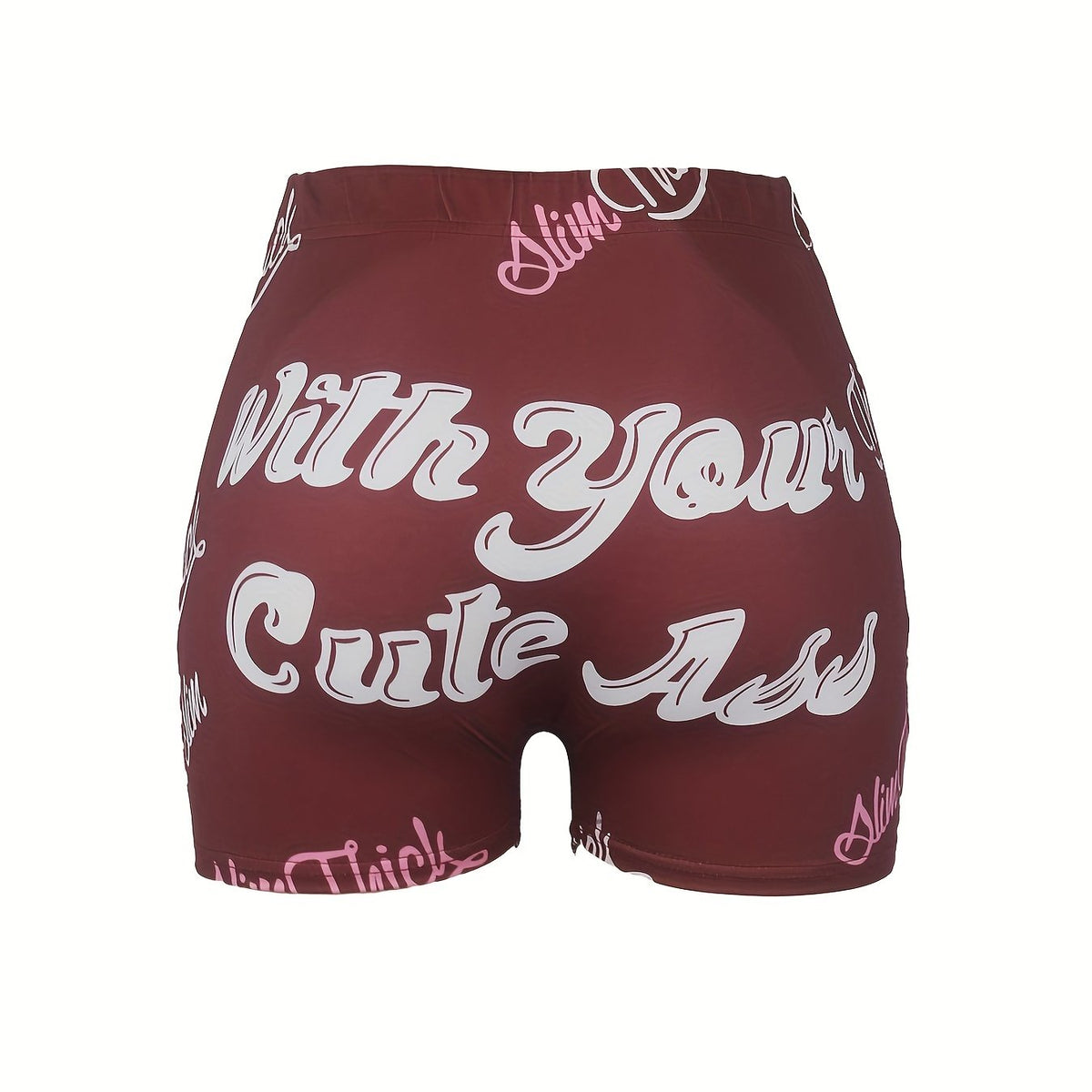 Ass Print Skinny Shorts Yoga Casual Summer Shorts