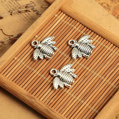3Pcs Silver Plated Bee Charm Pendant DIY Craft