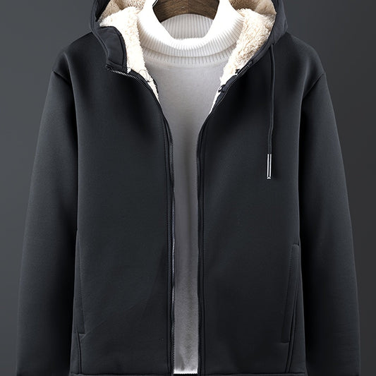 Men's Sherpa Lined Hoodie Zip Up Sweatshirt Warm Jacket