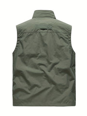 Men's Zipper Pockets Cargo Vest for Spring Summer