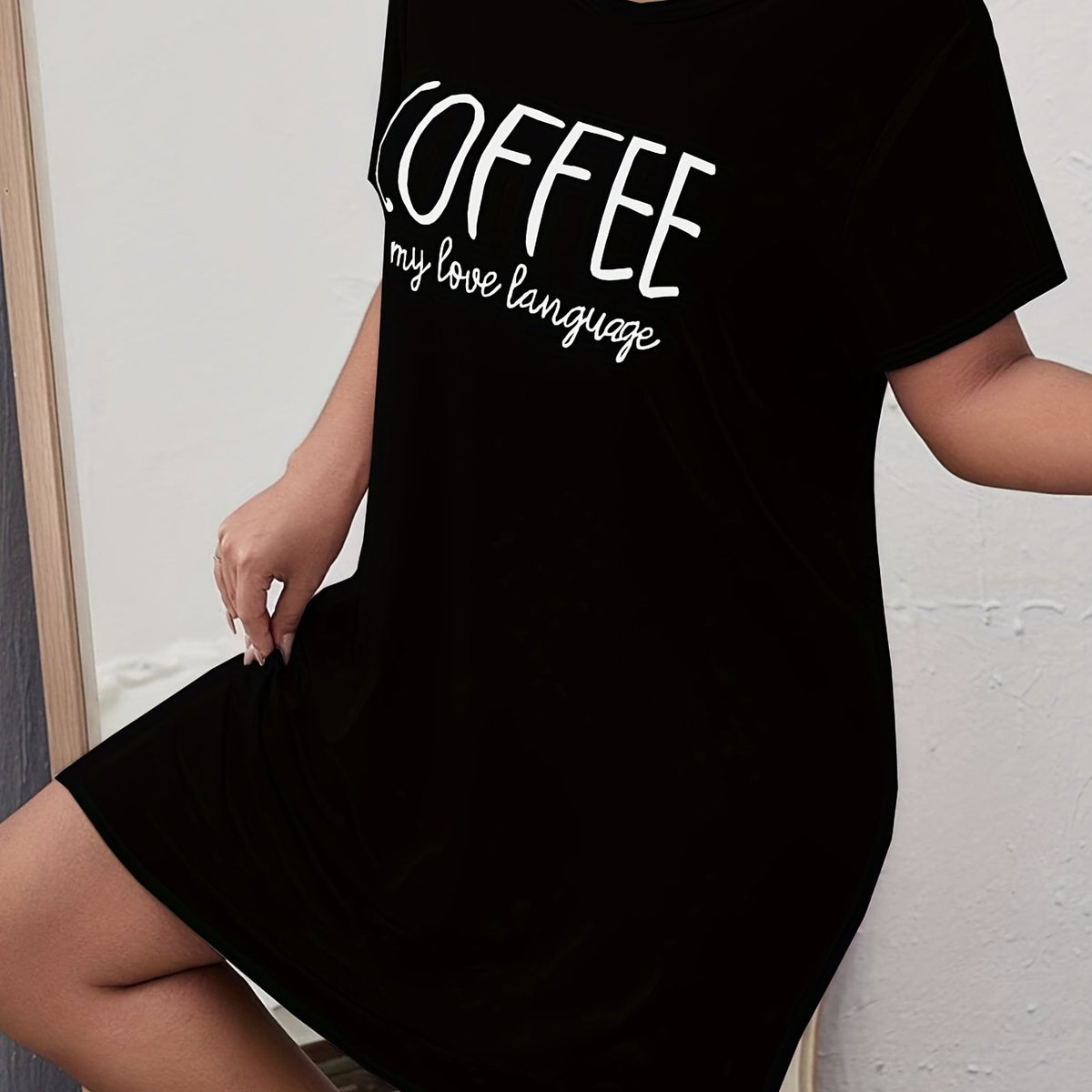  Casual Loungewear Women's Plus Letter Print Nightdress