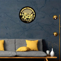 Children's Room Decoration Wall Clock LED Creative Lamp Retro Wooden Sign