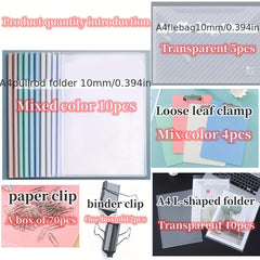 Office Supply Bundle: Plywood Sheets, Folders, File Bags, Paper Clips