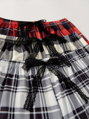 Plaid Lounge Pants Elastic Waist Womens Loungewear