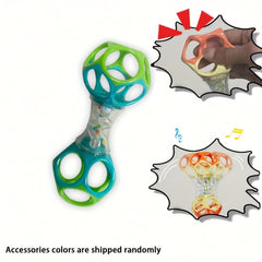 Baby Teether Rattle & Shake Barbell Toy Orange Green Colorful Chew Toy