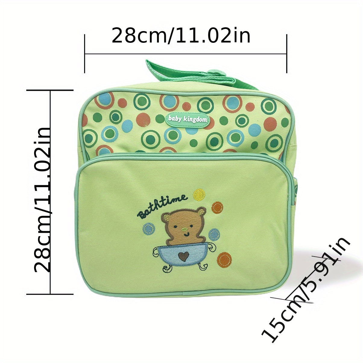 Beige Flower Embroidery Baby Nappy Bag Diaper Handbag with Zipper