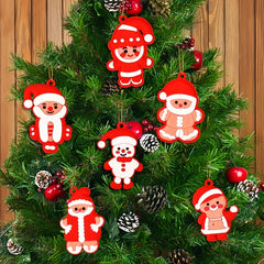 6pcs Gingerbread Man Christmas Tree Ornaments Family Party Decor