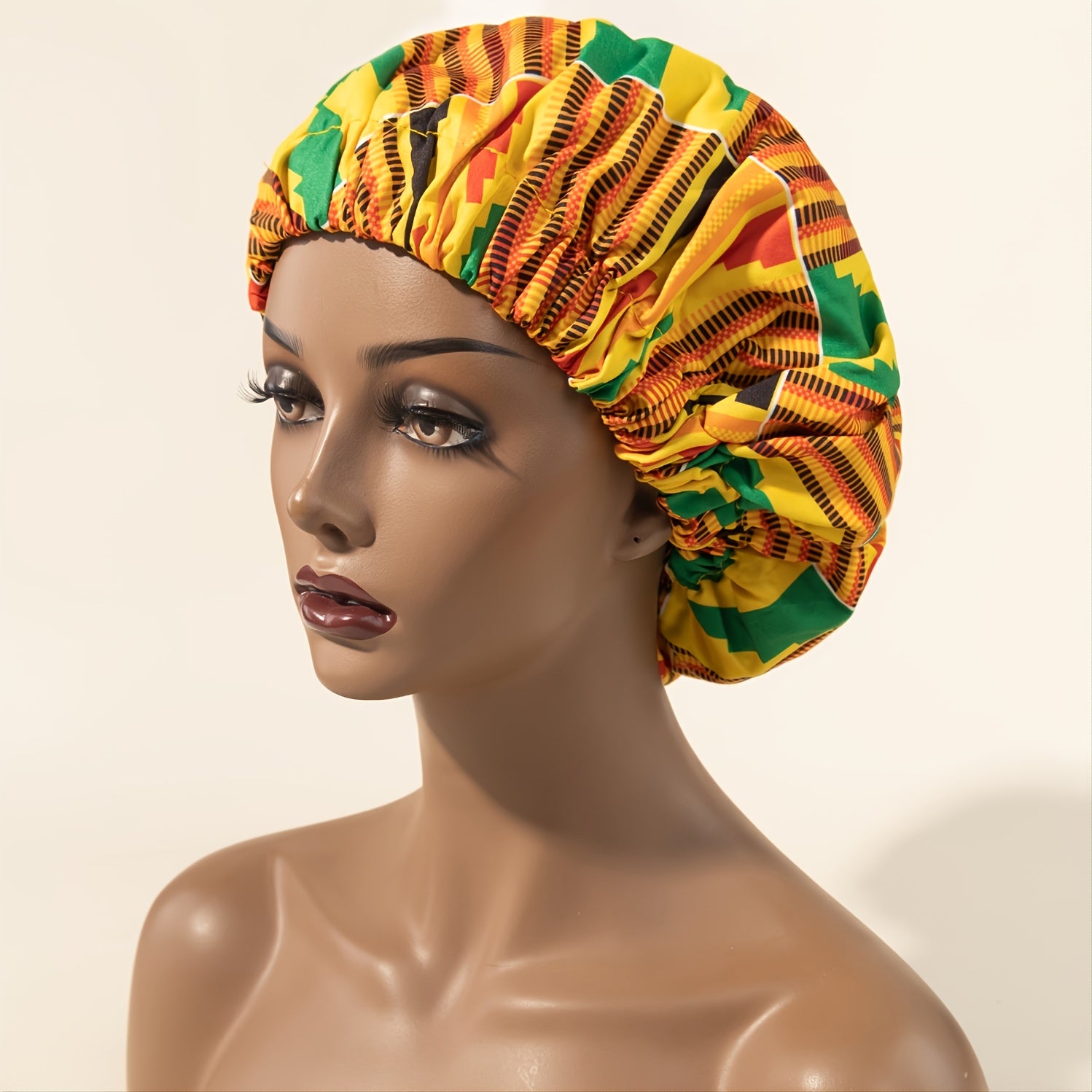 Ankara Print Satin Lined Sleep Cap Non Slip