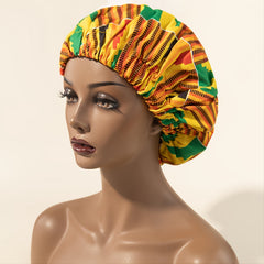 Ankara Print Satin Lined Sleep Cap Non Slip