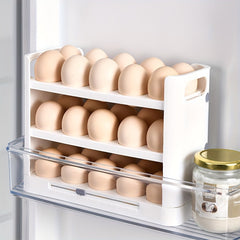 3 Layer Flippable Egg Holder 30 Count Egg Storage Container for Refrigerator