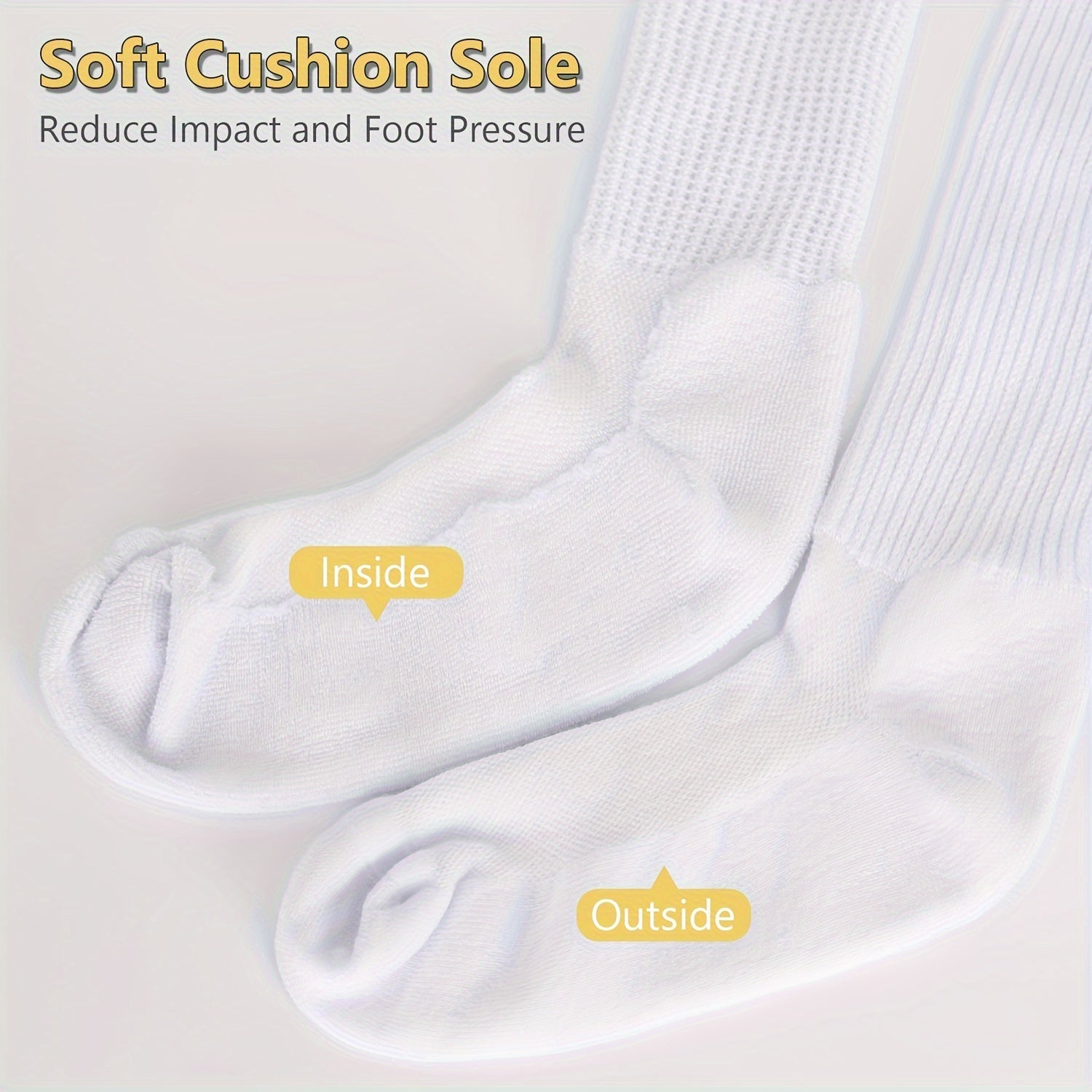 6 Pairs Non Binding Diabetic Socks Bamboo Fibre Loose Sock Extra Wide Calf