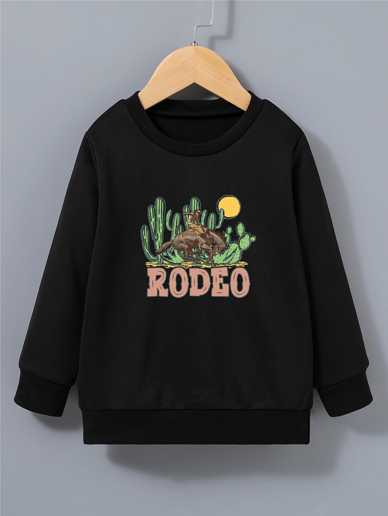 Cactus & Cowboy Kid's Sweatshirt RODEO Print Long Sleeve Top
