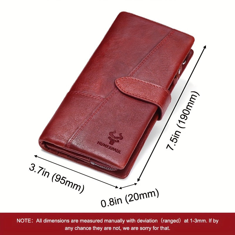 HUMERPAUL Women's Leather Wallet RFID Blocking Clutch